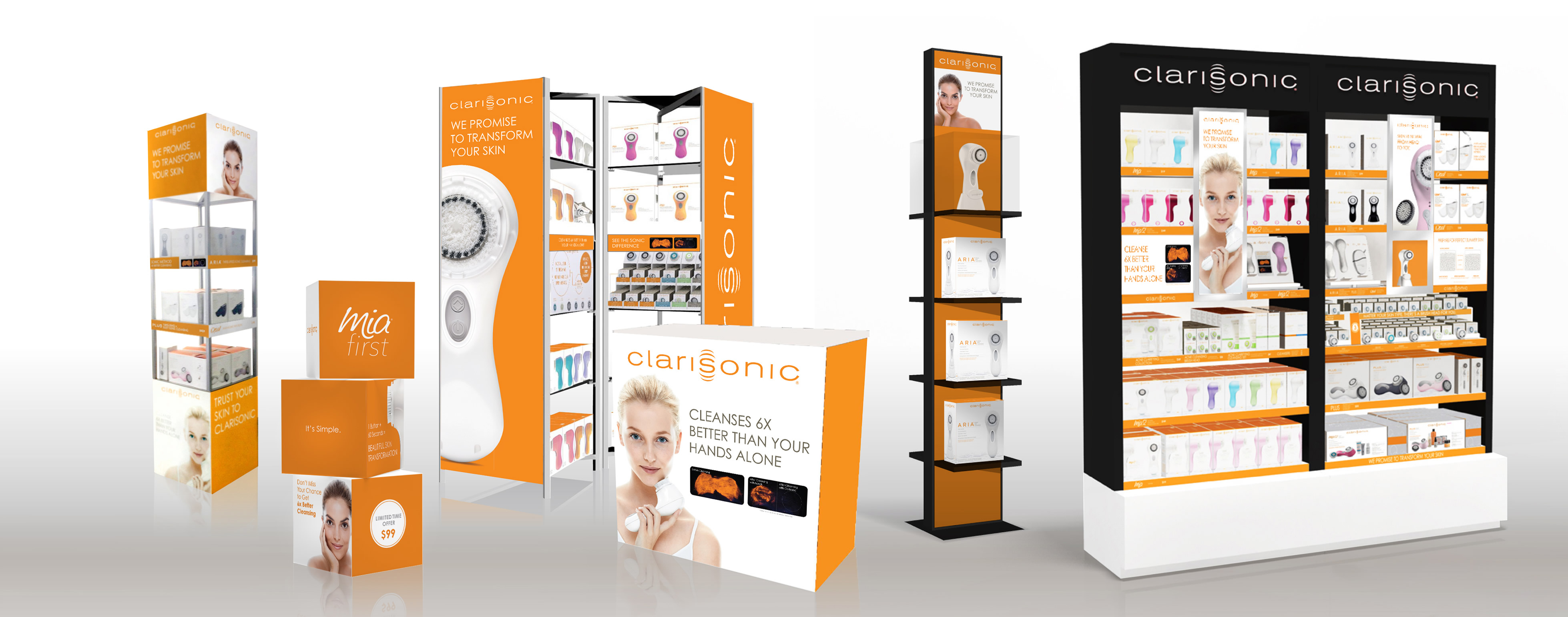 O’Berry Collaborative developed the retail creative strategy for Clarisonic, and designed the company’s retail fixtures.